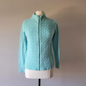 Charter Club Light Blue Knit Sweater Cotton Blend Women's Size Large Long Sleeve